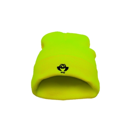 2W International High Viz Knitted Cap with Reflective Stripes, Lime KCL-12